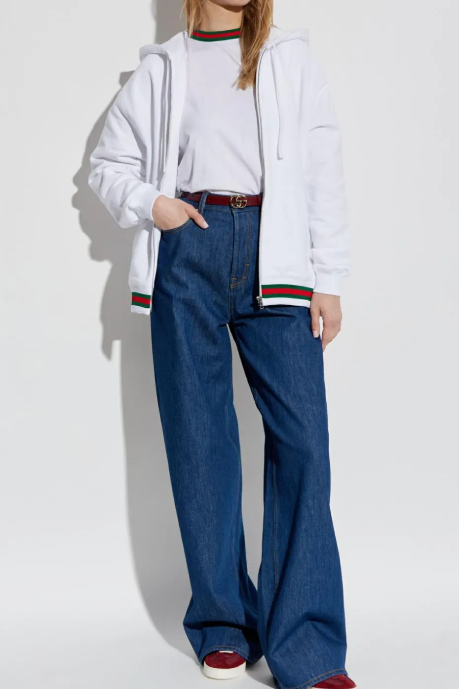 Gucci GRANATOWY Jeansy z nogawkami o szerokim kroju