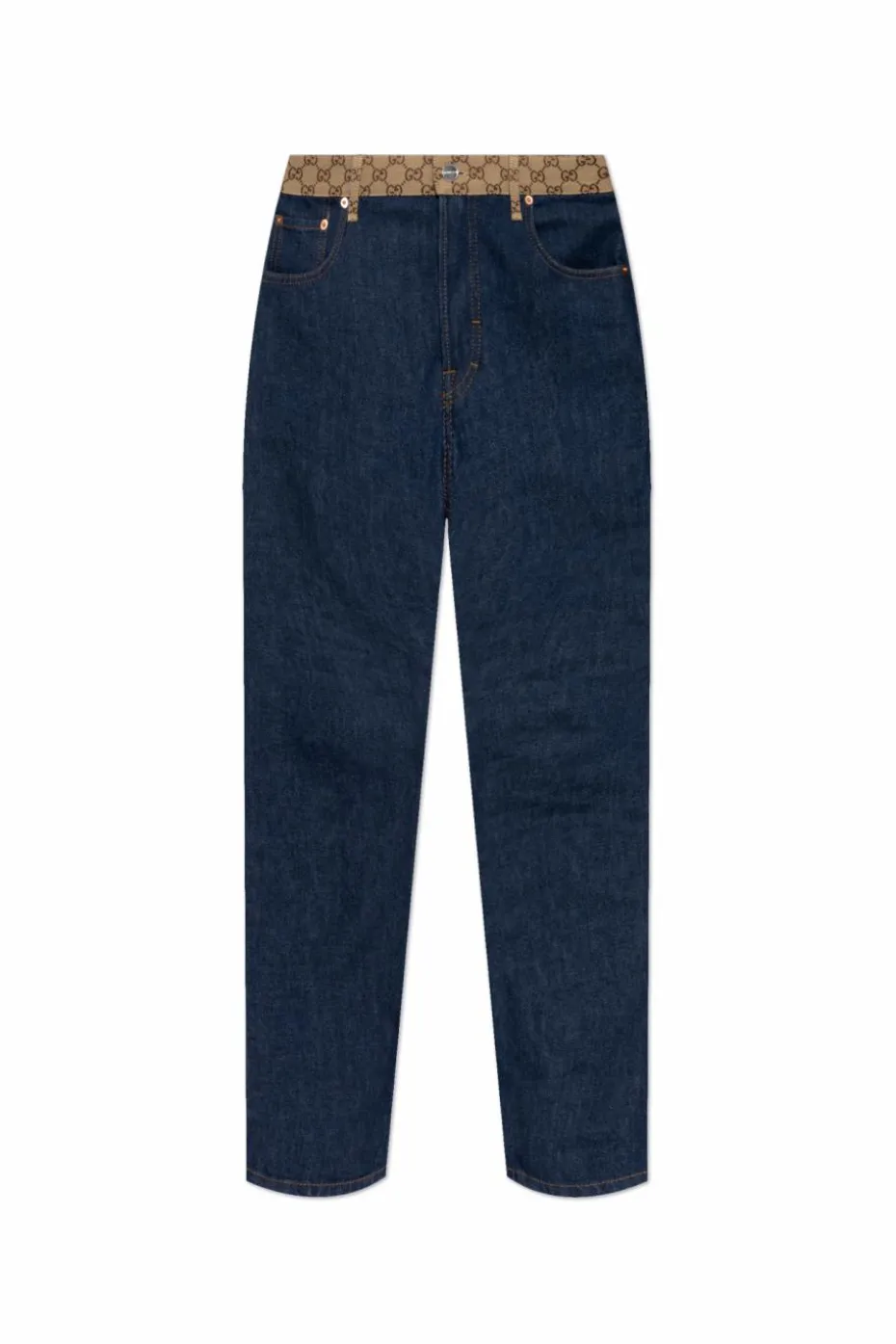 Gucci GRANATOWY Jeansy z monogramem