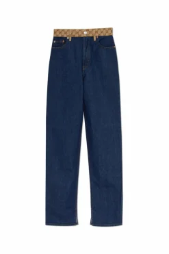 Gucci GRANATOWY Jeansy ze wzorem `GG`