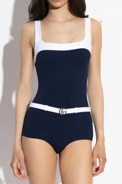 Gucci GRANATOWY Jednoczęściowy kostium kąpielowy