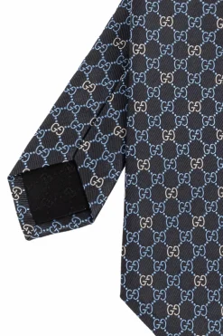 Gucci GRANATOWY Jedwabny krawat