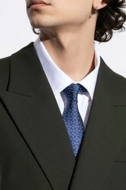 Gucci GRANATOWY Jedwabny krawat