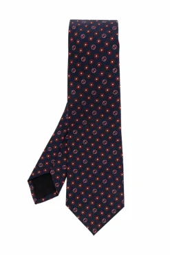 Gucci GRANATOWY Jedwabny krawat