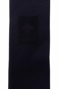 Gucci GRANATOWY Jedwabny krawat