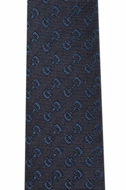 Gucci GRANATOWY Jedwabny krawat
