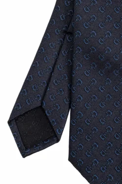 Gucci GRANATOWY Jedwabny krawat