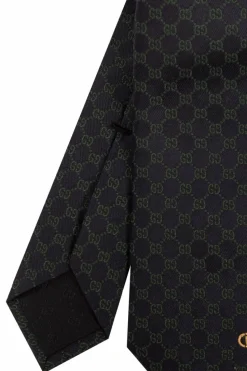 Gucci GRANATOWY Jedwabny krawat