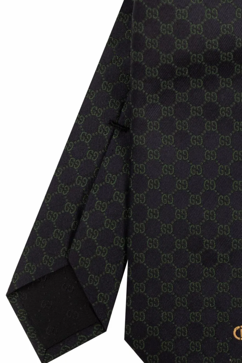 Gucci GRANATOWY Jedwabny krawat