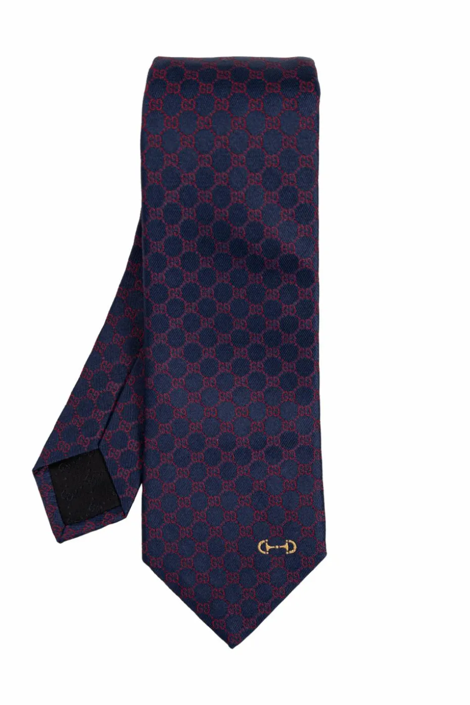 Gucci GRANATOWY Jedwabny krawat