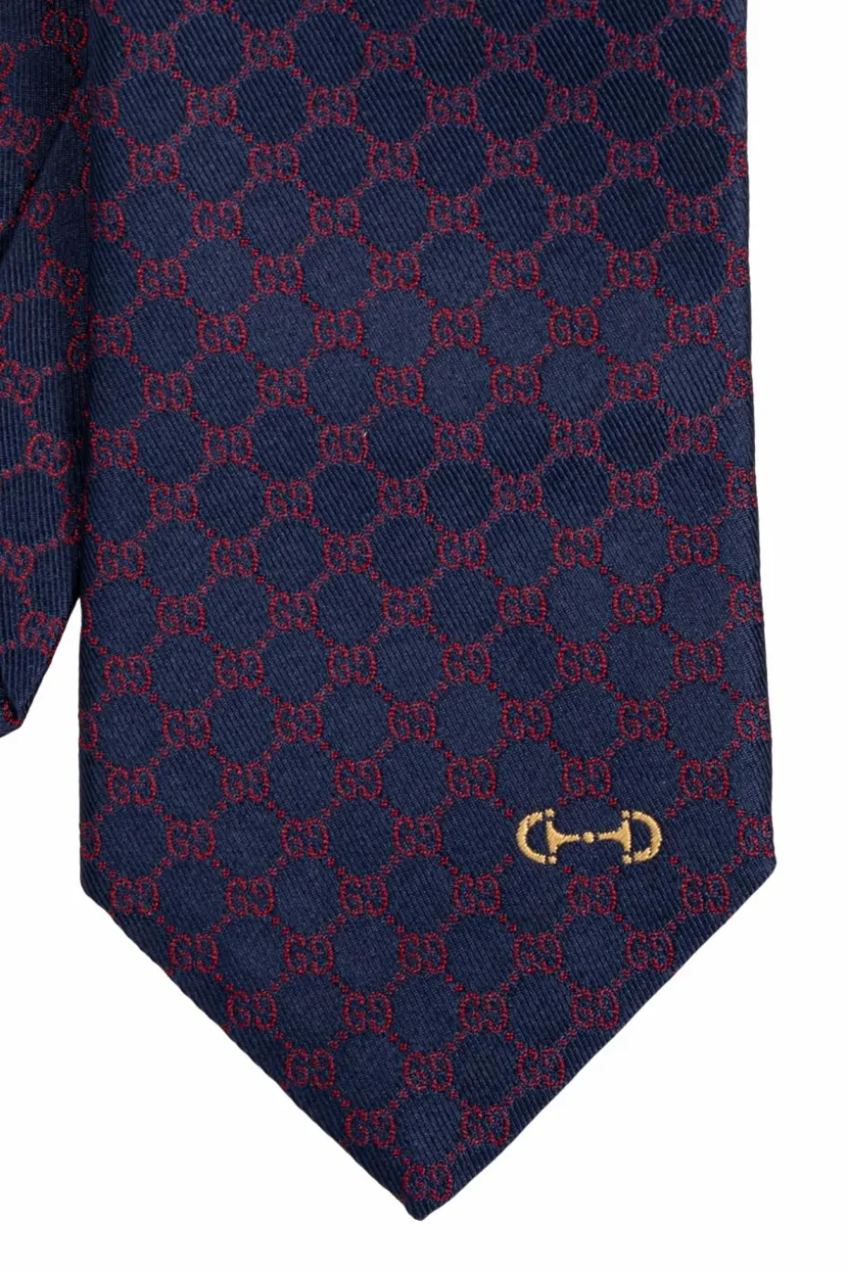 Gucci GRANATOWY Jedwabny krawat