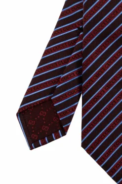Gucci GRANATOWY Jedwabny krawat