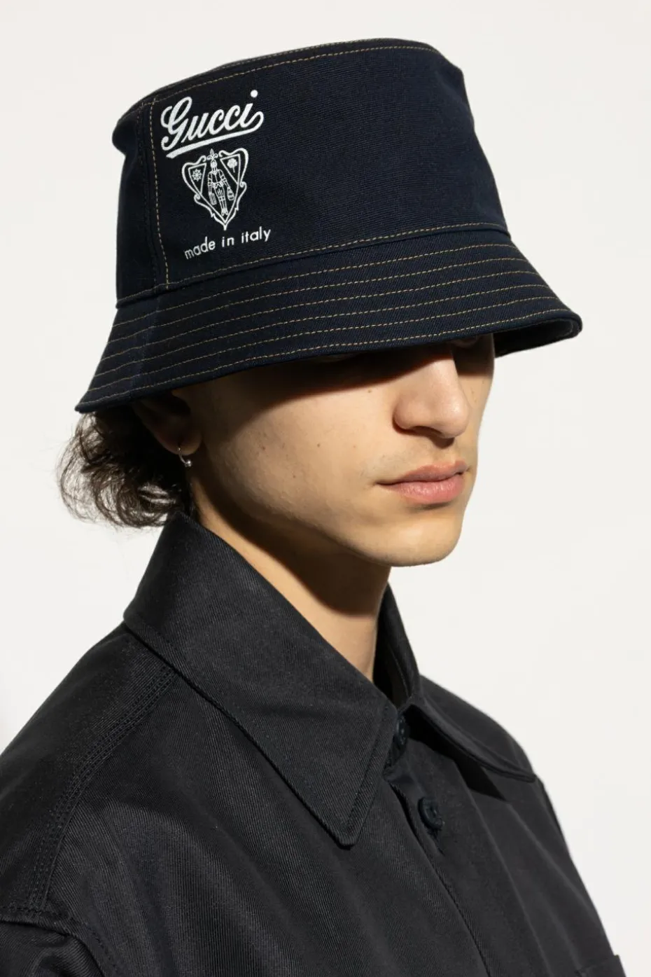 Gucci GRANATOWY Kapelusz z logo
