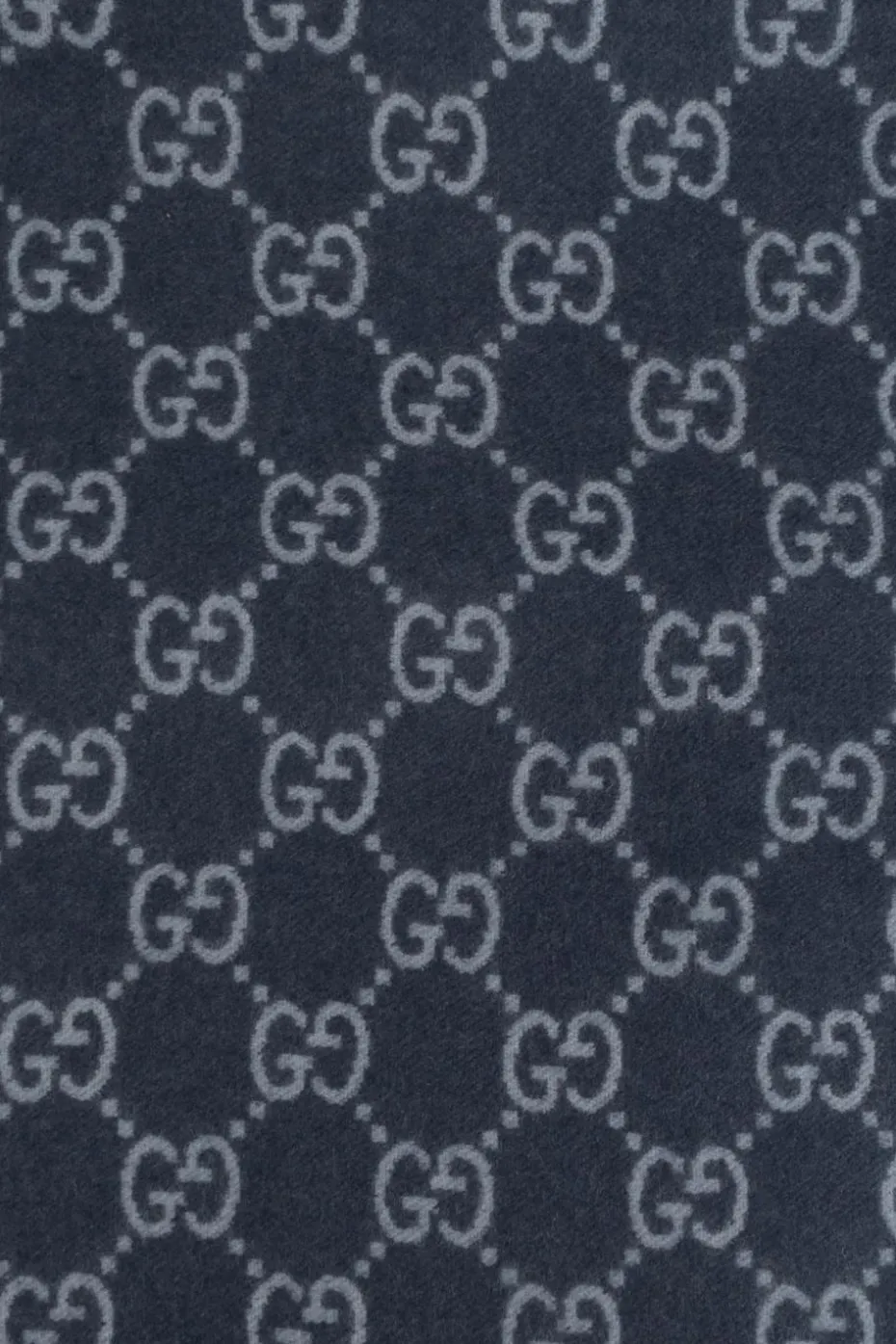 Gucci GRANATOWY Kaszmirowy szal z monogramem