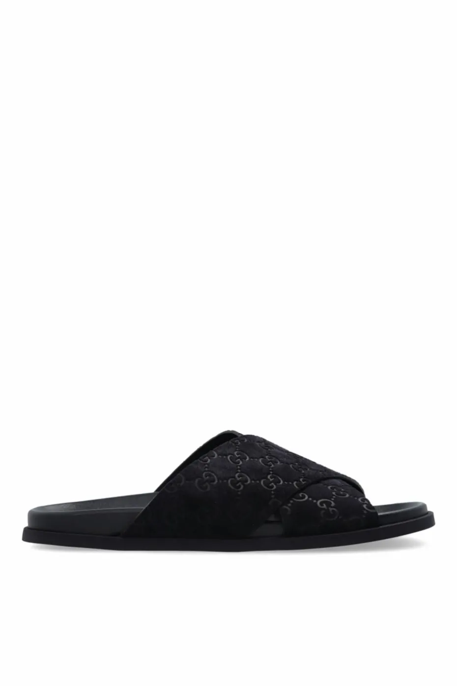 Gucci GRANATOWY Klapki z monogramem