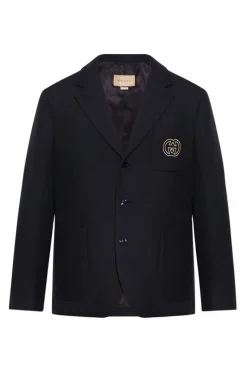 Gucci GRANATOWY Marynarka z monogramem