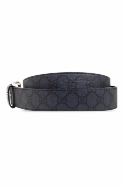 Gucci GRANATOWY Pasek z monogramem