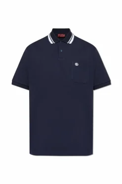 Gucci GRANATOWY Polo z logo