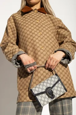 Gucci GRANATOWY Portfel na łańcuchu ‘Dionysus’