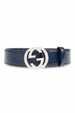 Gucci GRANATOWY Skórzany pasek