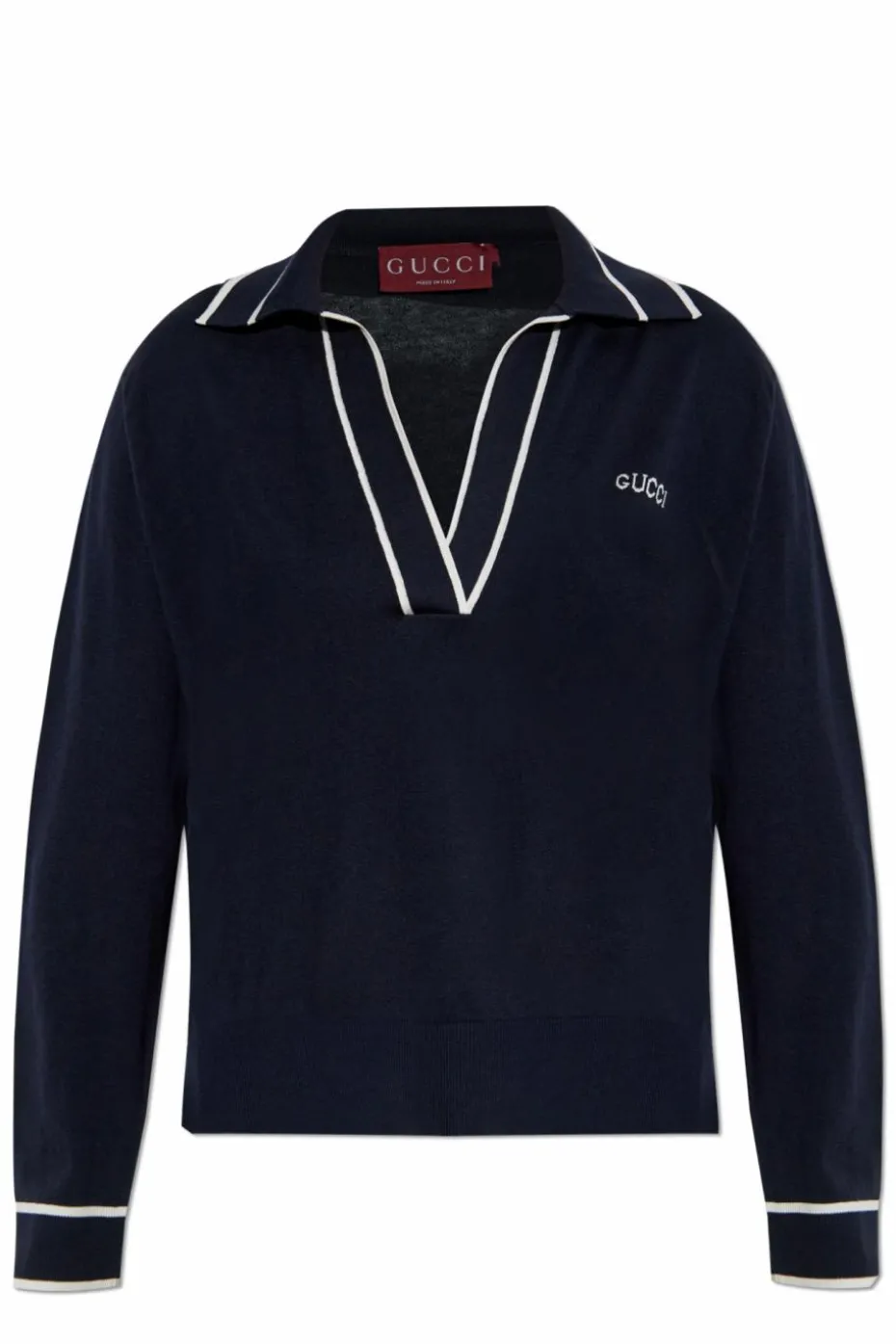 Gucci GRANATOWY Sweter z wyszytym logo