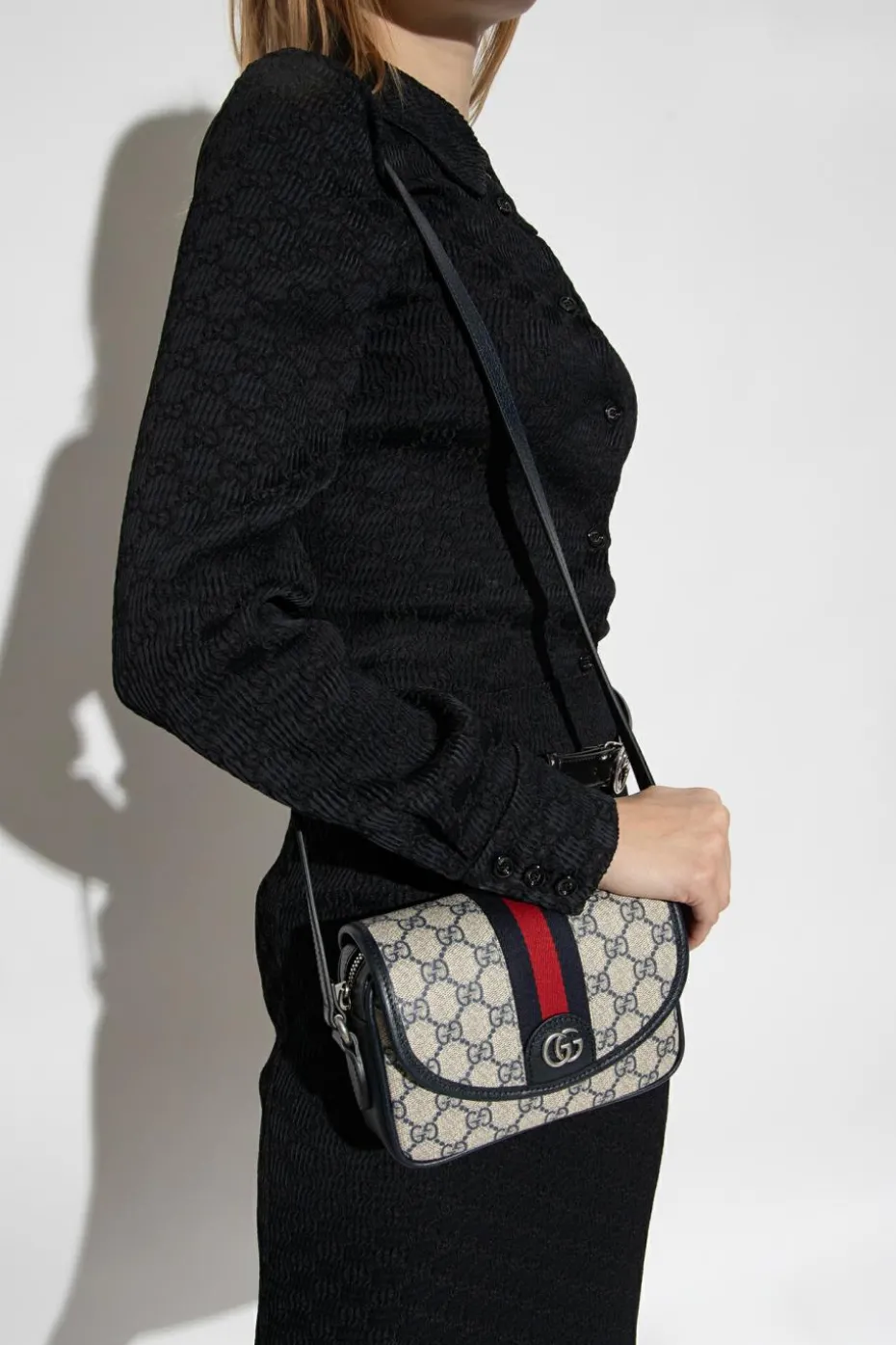 Gucci GRANATOWY Torba na ramię ‘Ophidia Mini’