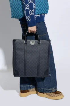 Gucci GRANATOWY Torba ‘Ophidia Medium’ typu ‘shopper’