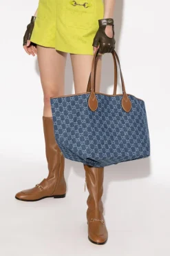 Gucci GRANATOWY Torba `Totissima Medium` typu `shopper`