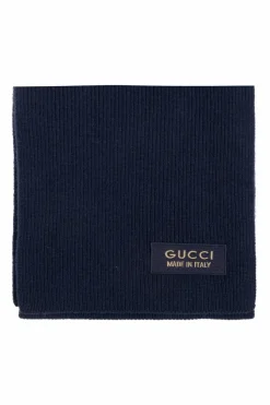 Gucci GRANATOWY Wełniany szal