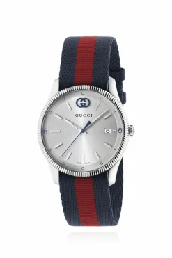 Gucci GRANATOWY Zegarek z paskiem `Web`