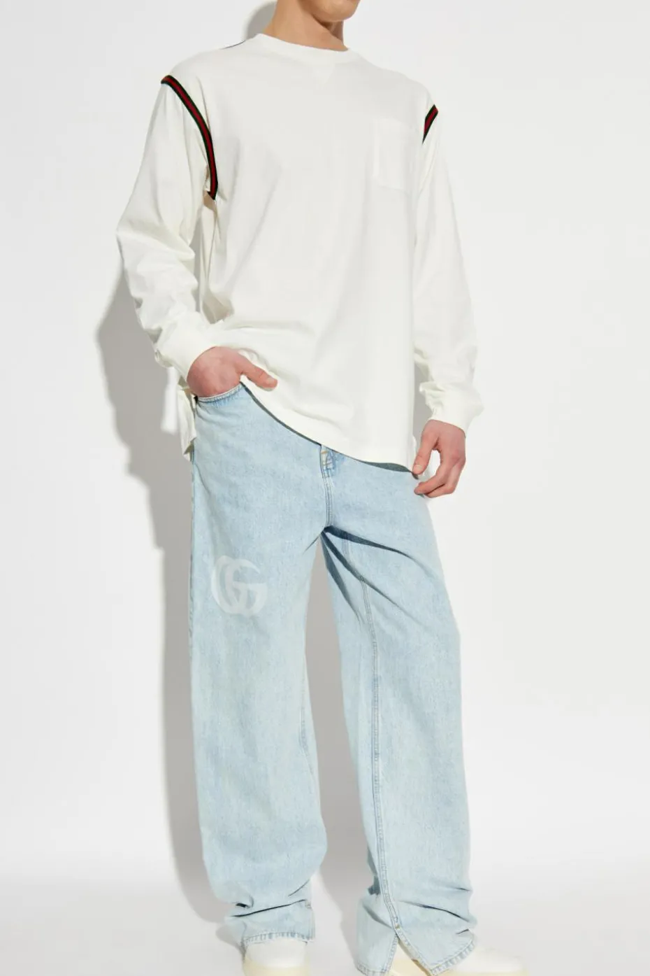 Gucci jasnoniebieski Jeansy z logo