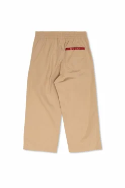 Gucci Kids beżowy Bawełniane spodnie