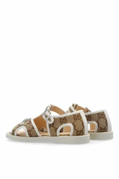 Gucci Kids beżowy Sandały z monogramem