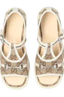 Gucci Kids beżowy Sandały z monogramem