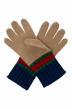Gucci Kids beżowy Wełniane rękawiczki