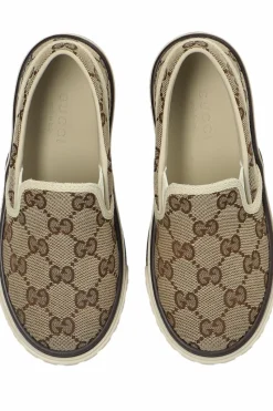 Gucci Kids beżowy Wsuwane buty z monogramem
