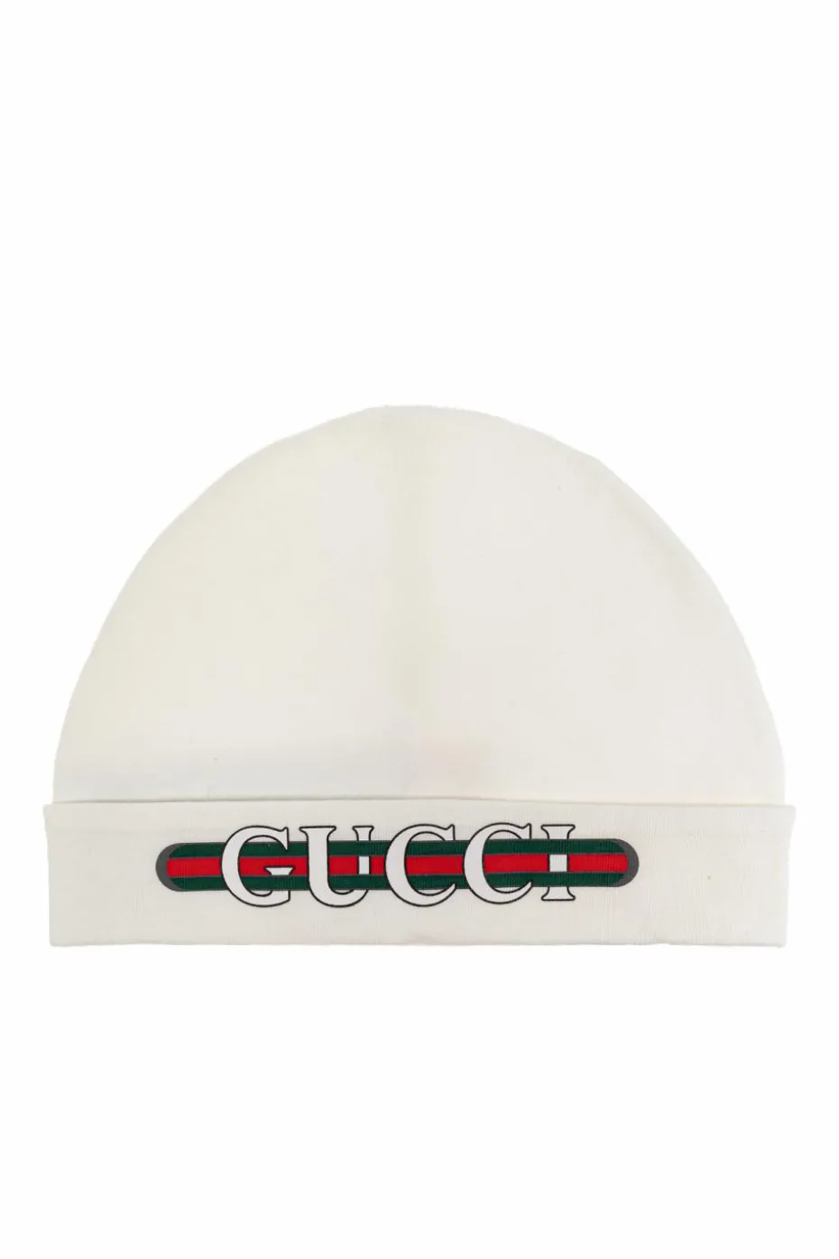 Gucci Kids BIAŁY Bawełniana czapka z nadrukowanym logo