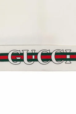 Gucci Kids BIAŁY Bawełniana czapka z nadrukowanym logo