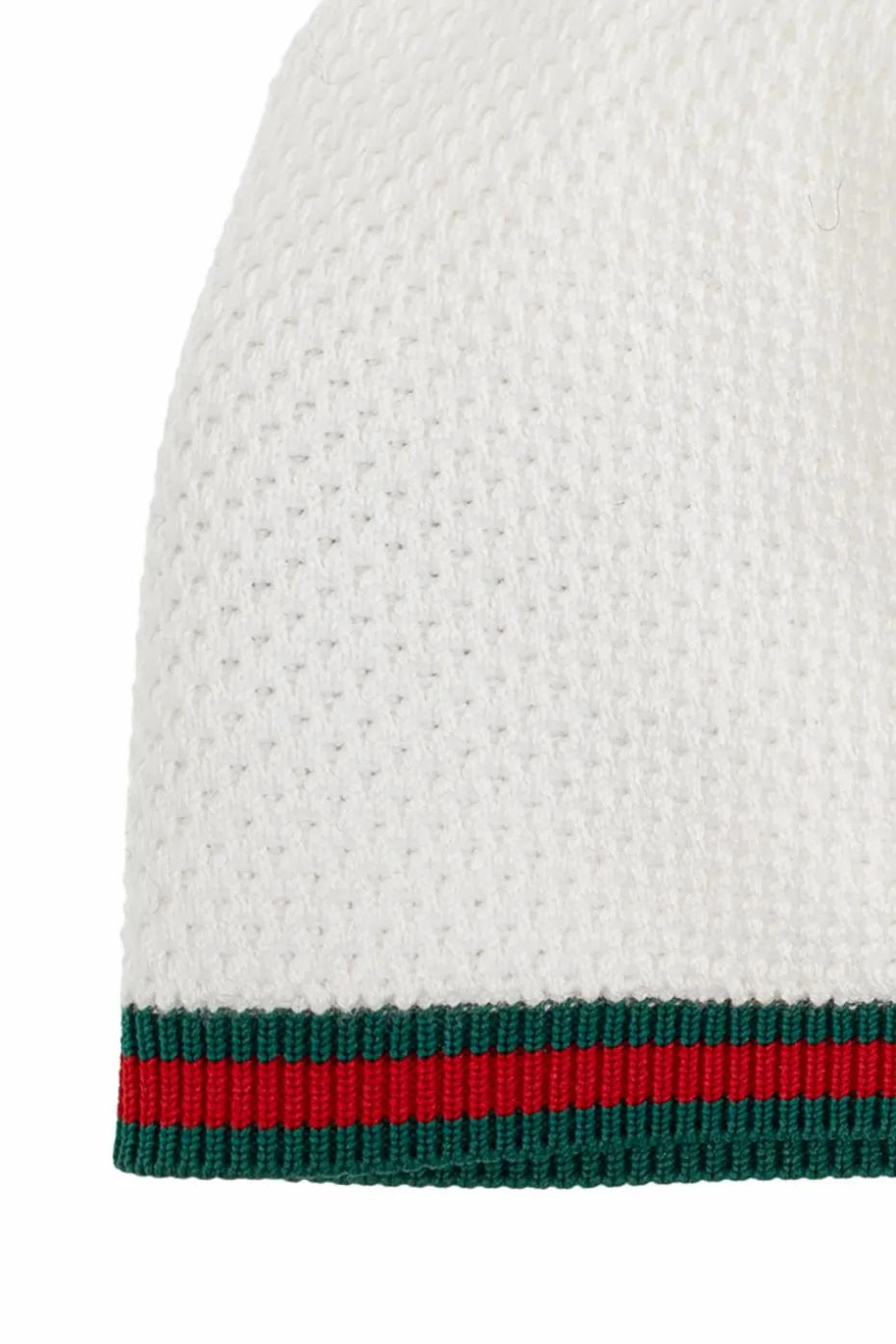 Gucci Kids BIAŁY Bawełniana czapka charakterystycznym paskiem `Web`