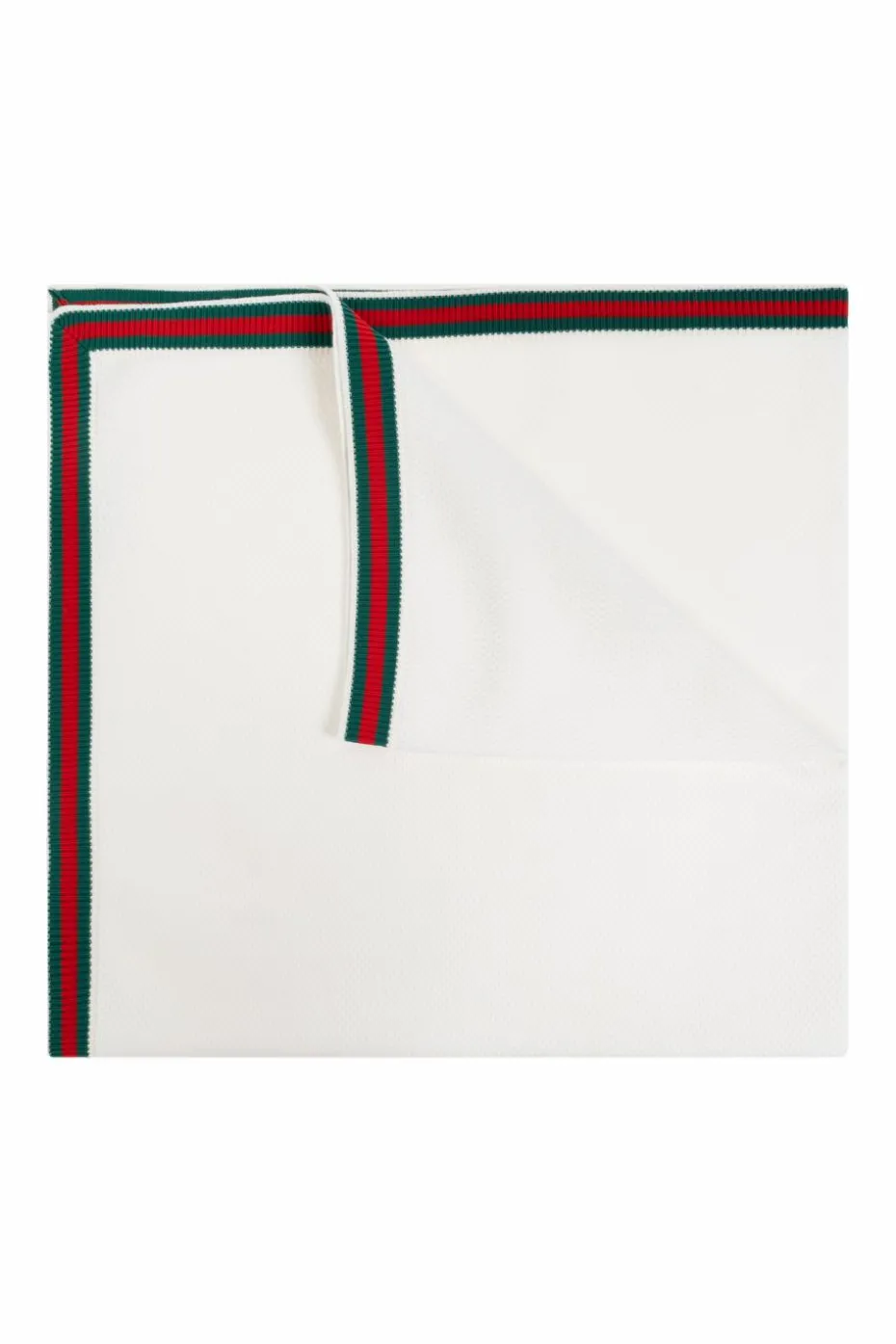 Gucci Kids BIAŁY Bawełniany koc niemowlęcy z charakterystycznym paskiem `Web`