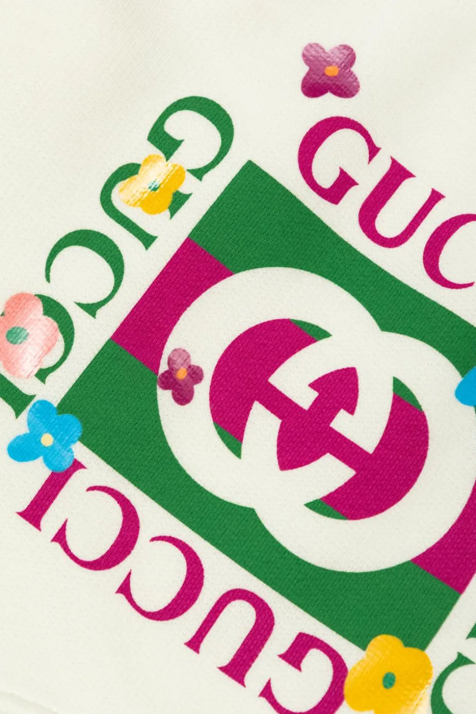 Gucci Kids BIAŁY Bluza z kolorowym nadrukiem