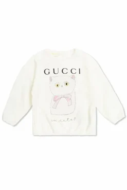 Gucci Kids BIAŁY Bluza z kolorowym nadrukiem