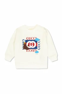 Gucci Kids BIAŁY Bluza z kolorowym nadrukiem