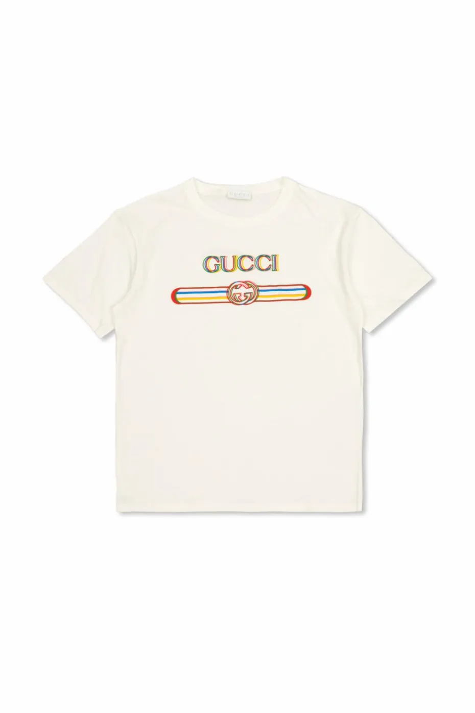 Gucci Kids BIAŁY T-shirt z nadrukowanym logo