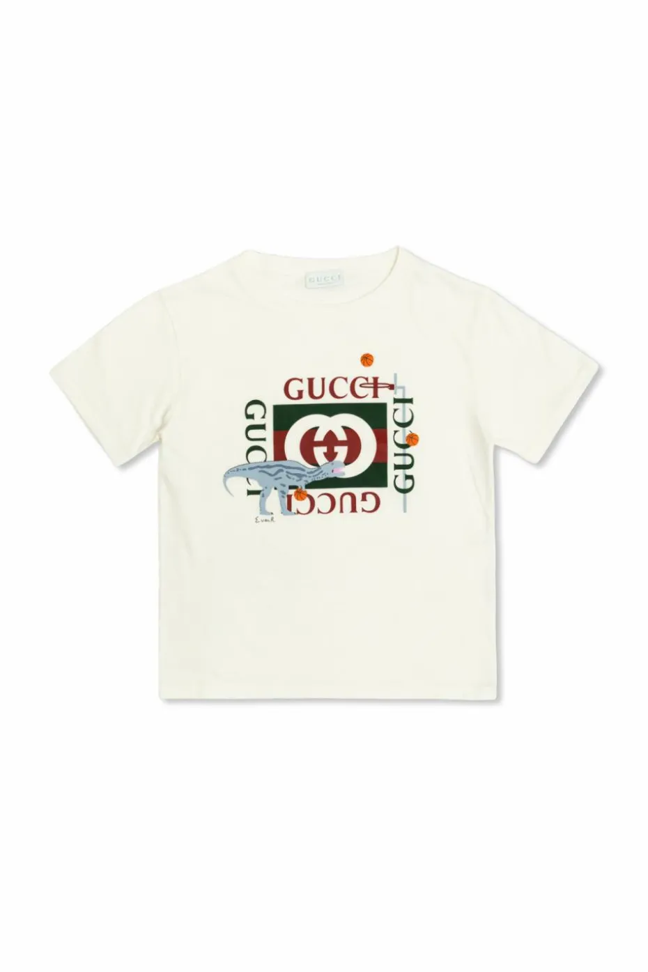 Gucci Kids BIAŁY T-shirt z kolorowym nadrukiem