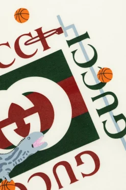 Gucci Kids BIAŁY T-shirt z kolorowym nadrukiem