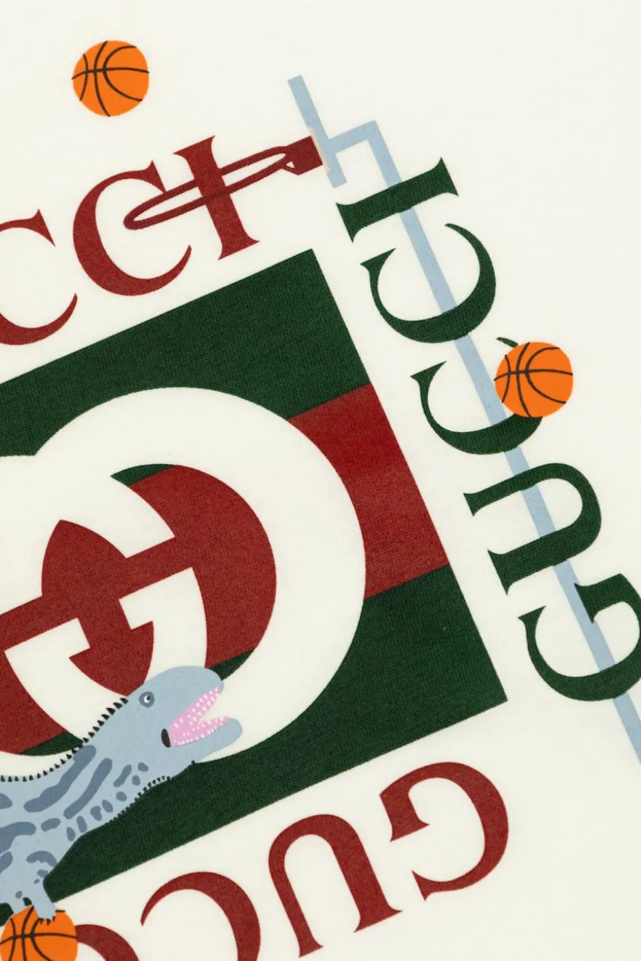 Gucci Kids BIAŁY T-shirt z kolorowym nadrukiem