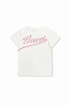 Gucci Kids BIAŁY T-shirt z nadrukowanym logo