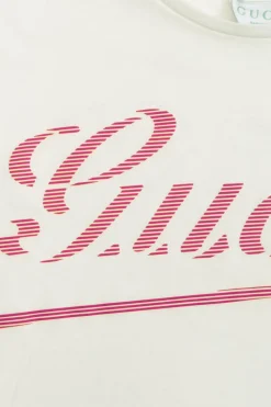 Gucci Kids BIAŁY T-shirt z nadrukowanym logo