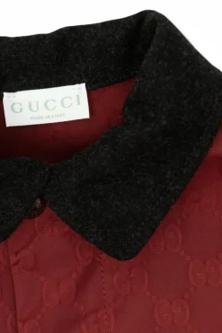 Gucci Kids BORDO Płaszcz z logo