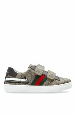 Gucci Kids BRĄZOWY Buty sportowe z płótna `GG Supreme`